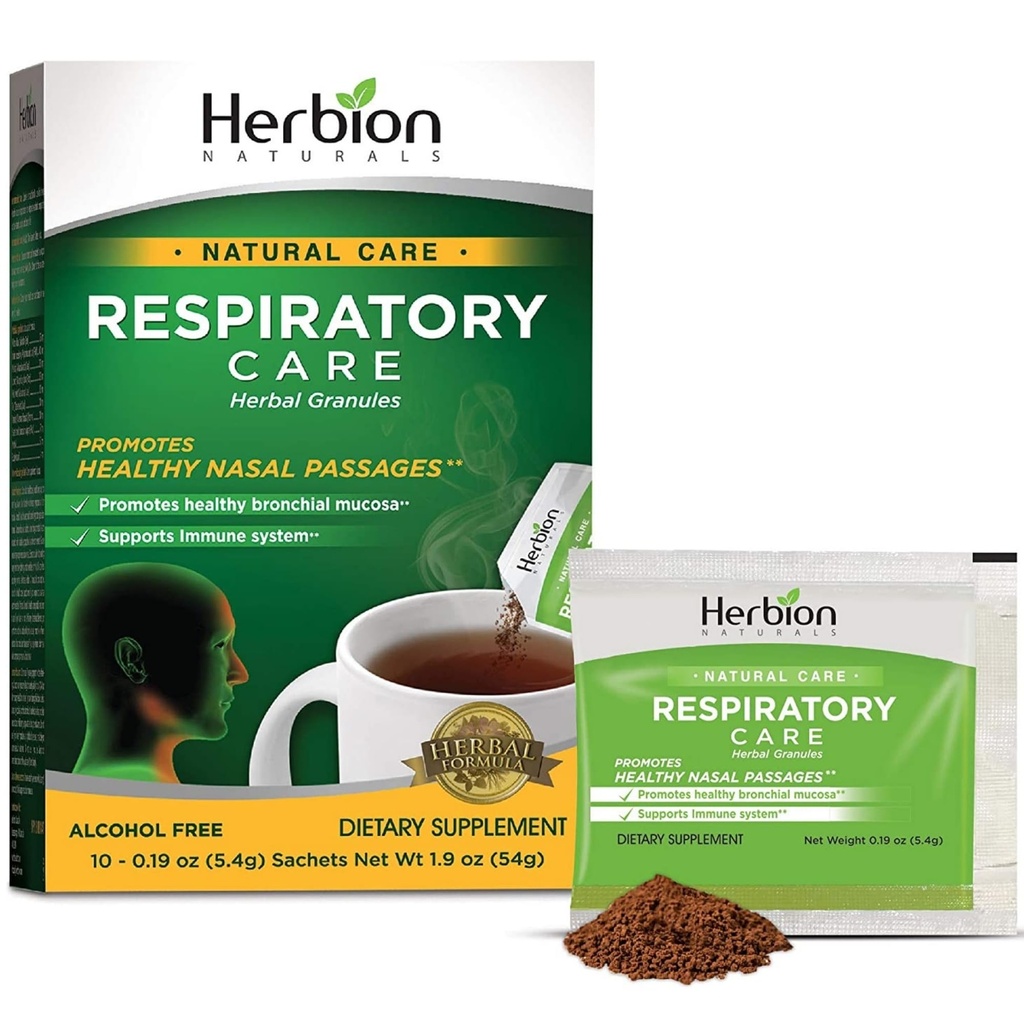 Herbion Naturals Respiratory Care Granules, 10 count sachet - Help Relieve Cold and Flu Symptoms, Promote Healthy Respiratory Function, Optimize Immune System.