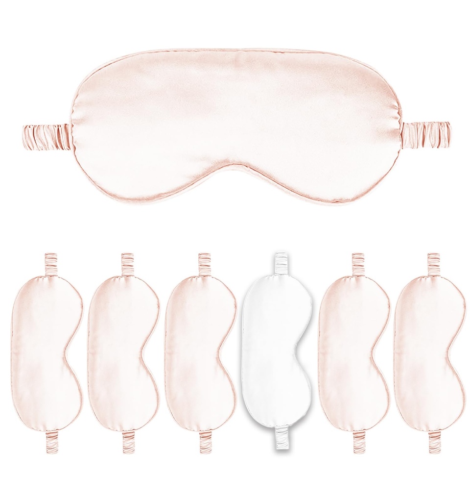 7PACK Satin Eye Mask Silk Sleep Masks Silky Blackout Eyes Covers Sleeping Blindfold Eyeshade Wedding Bridal Gift Travel Naps