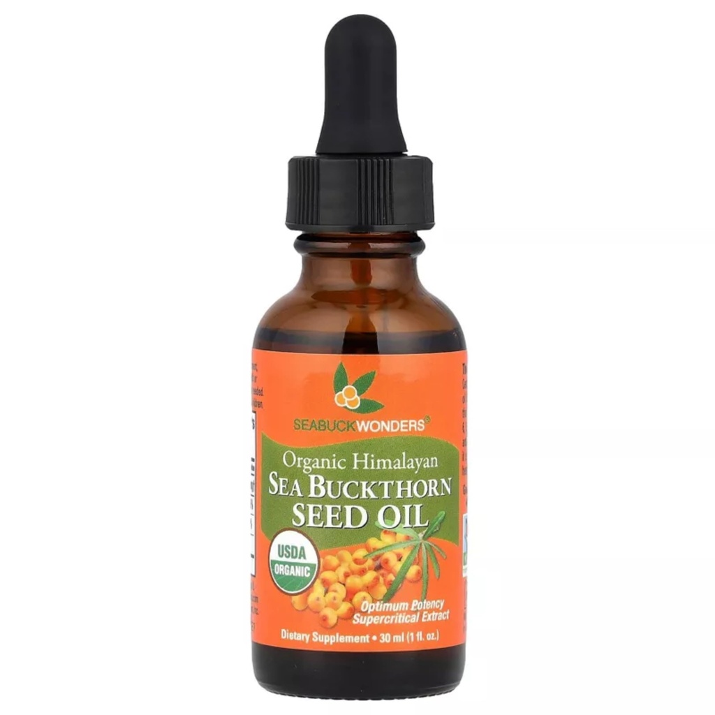 SeabuckWonders Smilšu ragu eļļa,100% Certified Organic, 1 FL OZ