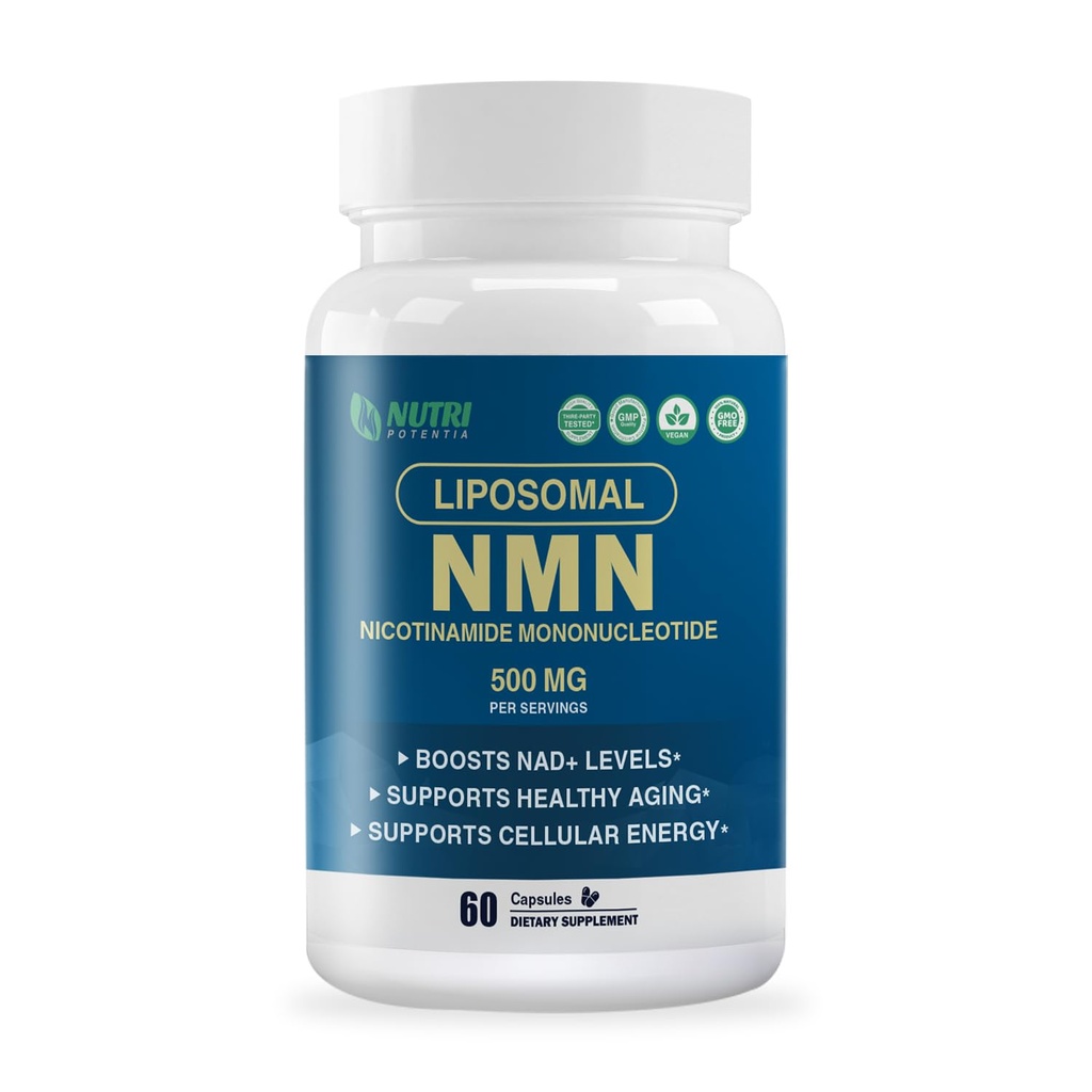 NMN Supplement 500mg | Liposomal NMN Capsules - High Absorption Increased NAD Levels for Anti-Aging, Cellular Repair & Longevity - 60 Caps (Made & Tested in USA)