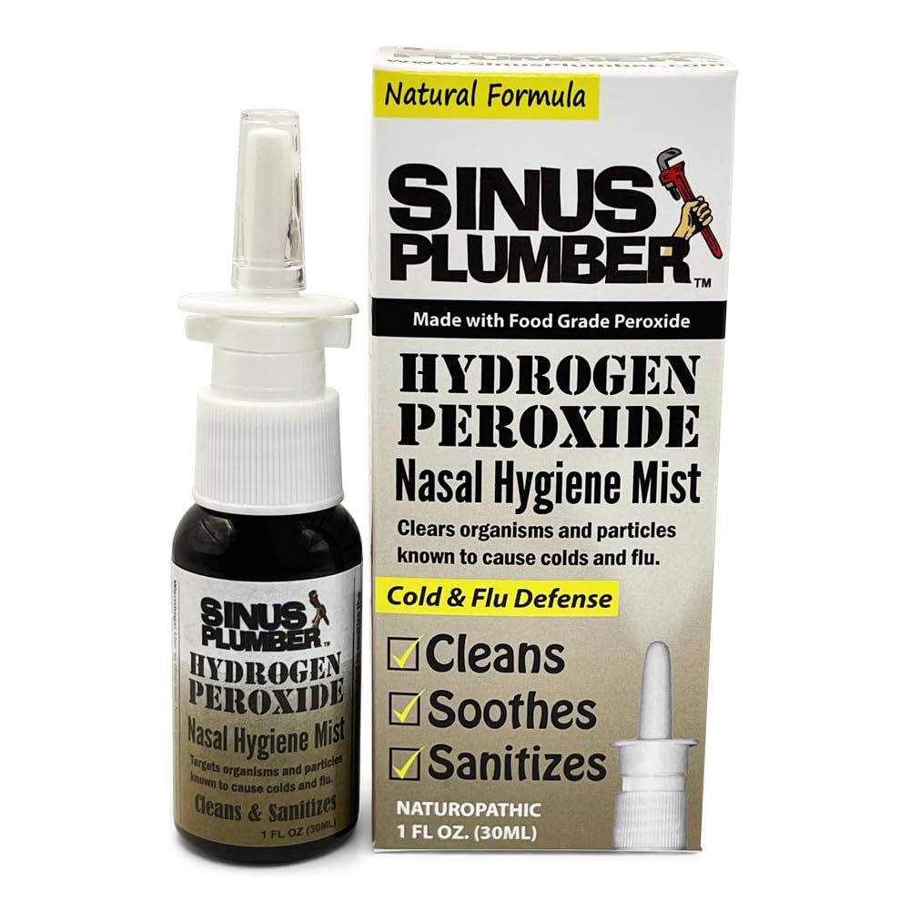 Sinus Plumber Hydrogen Peroxide Nasal Hygiene Mist - Deep Cleans Nose from Airborne Particles for Immune Defense