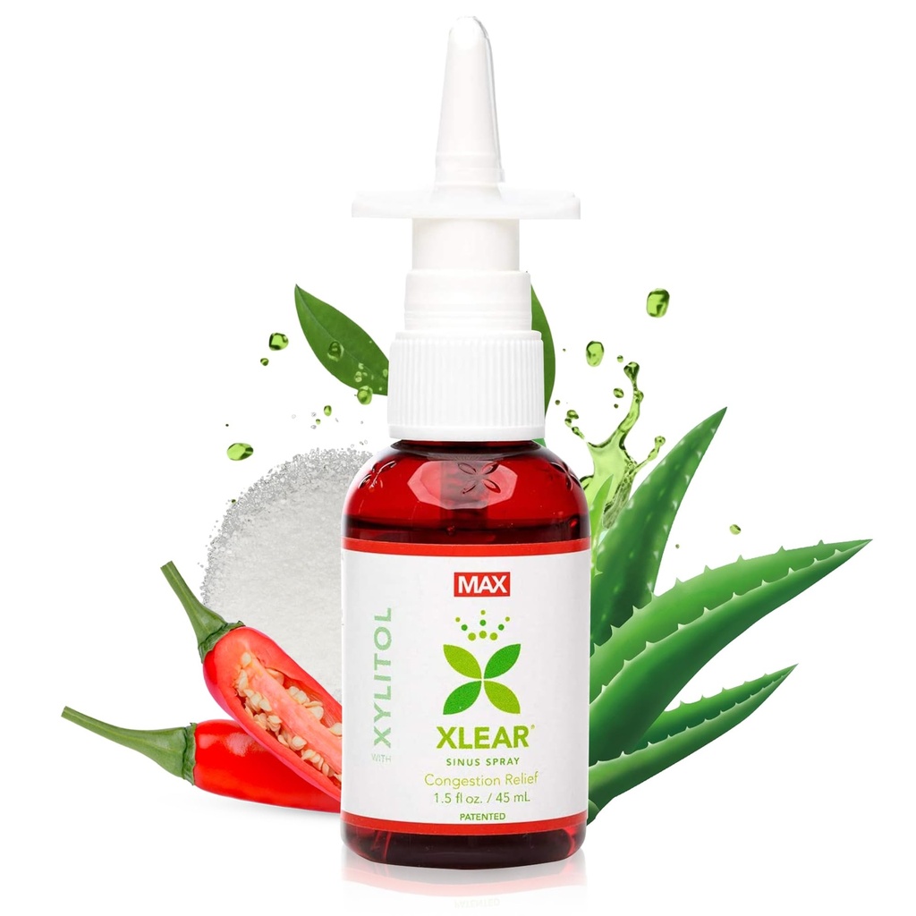 Xlear Max Natural Nasal Spray with Xylitol, 1.5 fl oz (Pack of 2)