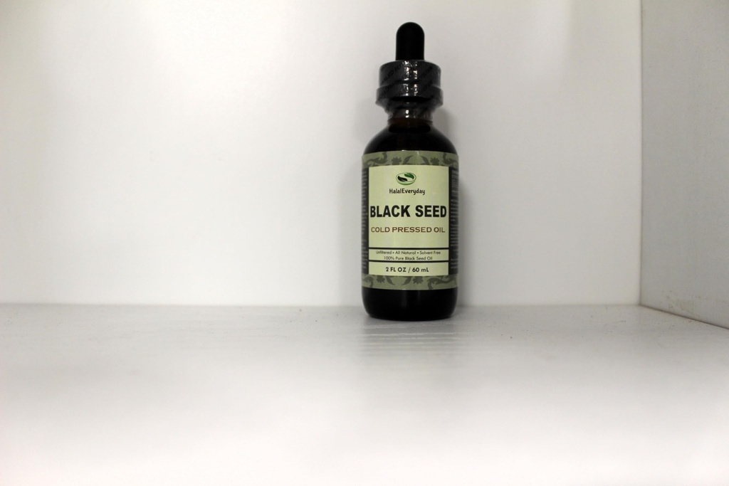 HalalEveryDay- Black Seed Oil - 100% Pure, Cold Pressed- Organic- Nigella Sativa Non-GMO - Thymoquinone - Cumin Seeds Oil (2 Ounce)