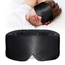 100% Mulberry Silk Sleep Mask, Large Eye Cover for Sleeping, Comfortable and Pressure-Free Sleeping Masks for Women Men, Completely Blackout (Black)