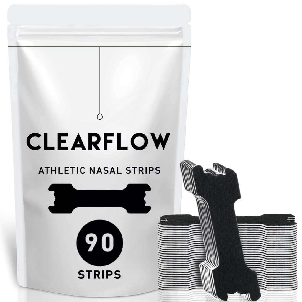 Performance Nose Strips for Breathing - Oil & Sweat-Proof Adhesive - 90 Ct
