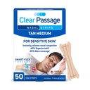Clear Passage Nasal Strips, Tan Small/Medium, 50 Count
