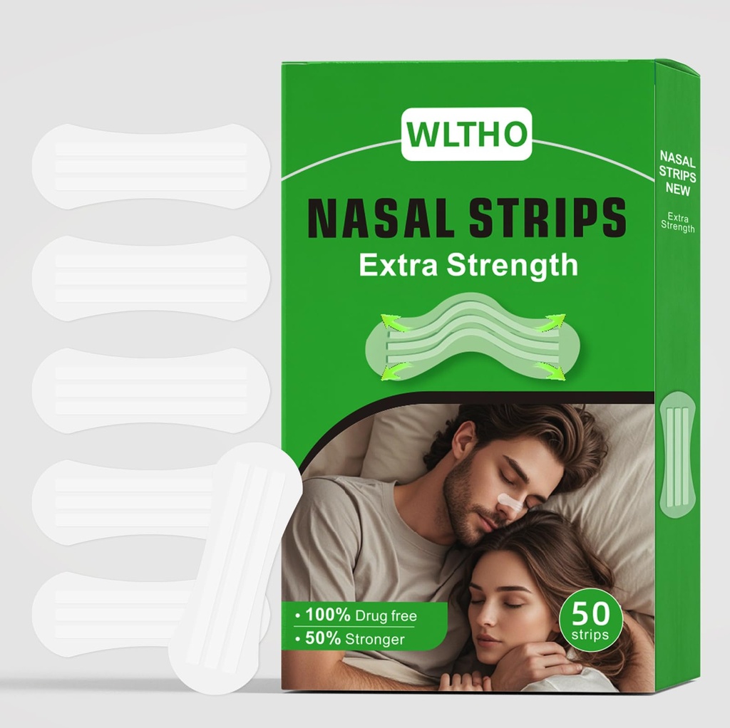 50ct Clear Athletic Nasal Strips for Snoring & Breathing
