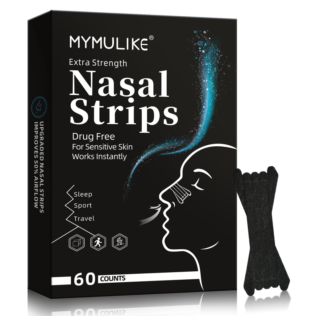 MYMULIKE Nasal Strips for Snoring, 60 Count/Box