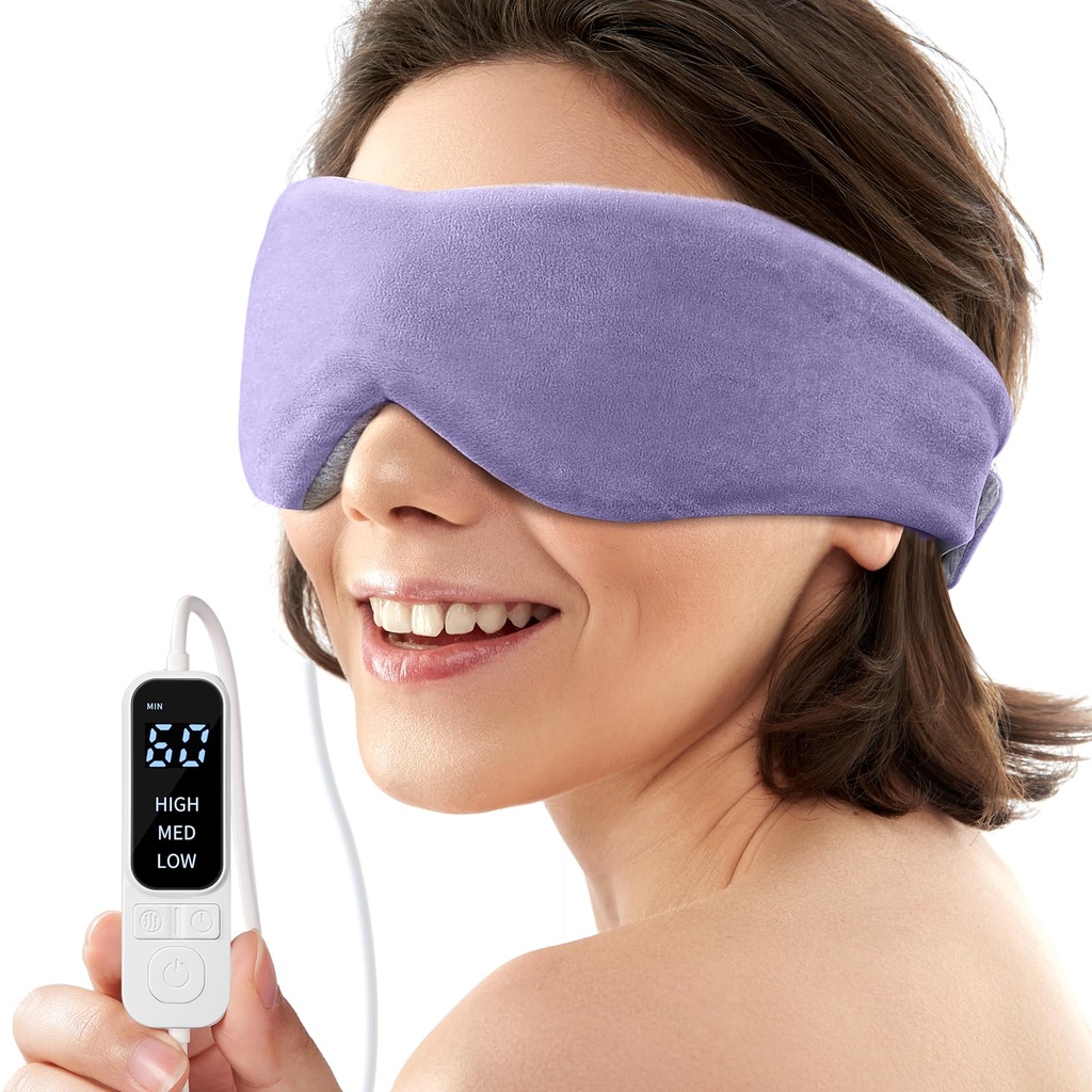 YFONG Heated Eye Mask, Warm Eye Compress Mask for Dry Eyes, Sleep Mask