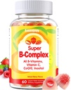 Methylated Vitamin B Complex Gummies for Women & Men- All B Vitamins-Methyl B12,Methylfolate, B1,B2,B5,B6,B7 with Vitamin C, CoQ10 & Inositol | Energy & Brain Support | Vegan, Sugar Free | 60 Count