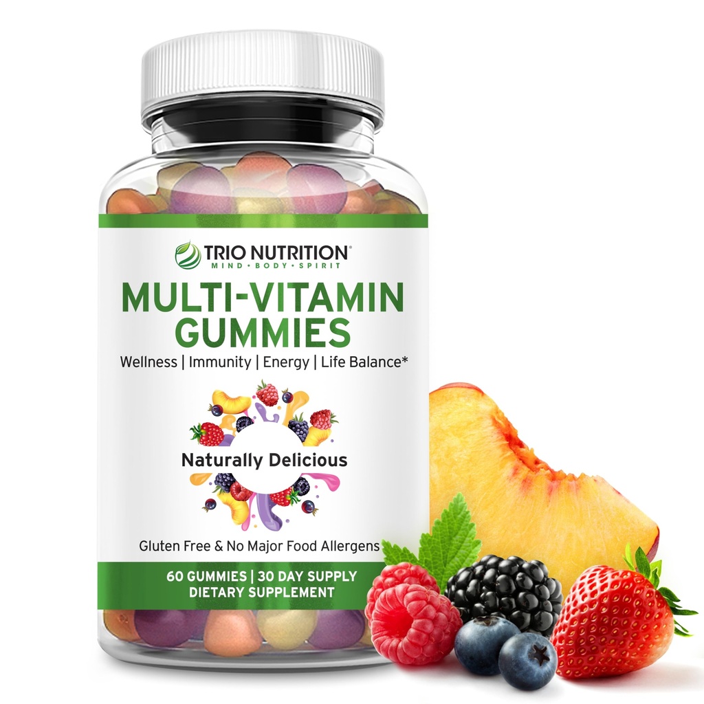 TRIO NUTRITION Premium Daily Balance Multivitamin Gummies for Men & Women