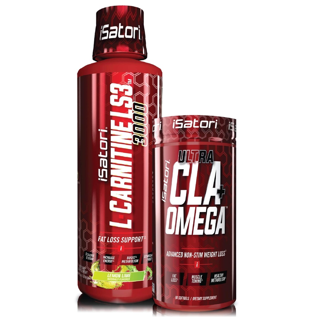 iSatori L-karnitīns LS3 citrons Laims 3000mg (32 Servisi) & iSatori Ultra CLA (90 softgels)