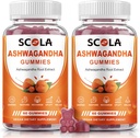 Ashwagandha Gummies, Calm Gummies with Ashwagandha Root Extract D vitamīns Cinks, Ashwagandha Papildinājums miega stresa balanss, Vegan, Non-GMO, Gluten-free, 120 Skaits