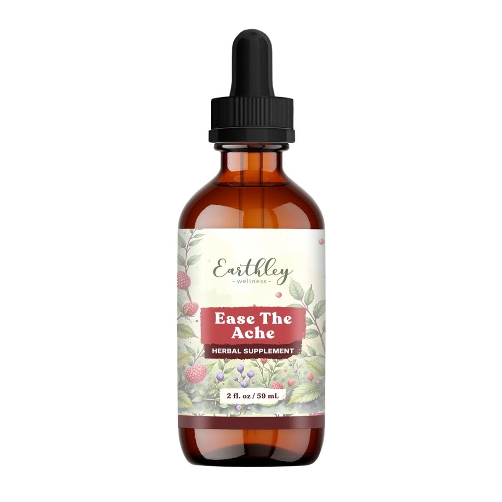 Earthley Wellness Ease sāpes, dabas hormonu atbalsts Krampji, Bloating, Mood šūpoles, un pēcpartijas diskomforts, Krampji Bark, Sarkanas aveņu lapu, Motherwort, Nattle (1oz)