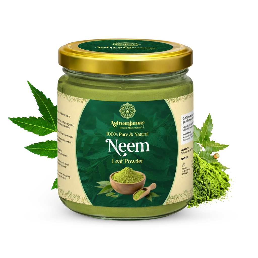 Neem Leaf Powder | 100% Pure & Natural Neem Powder | Dried & Ground Azadirachta Indica Leaves | Ayurvedic Herbal Powder | 100 g Jar