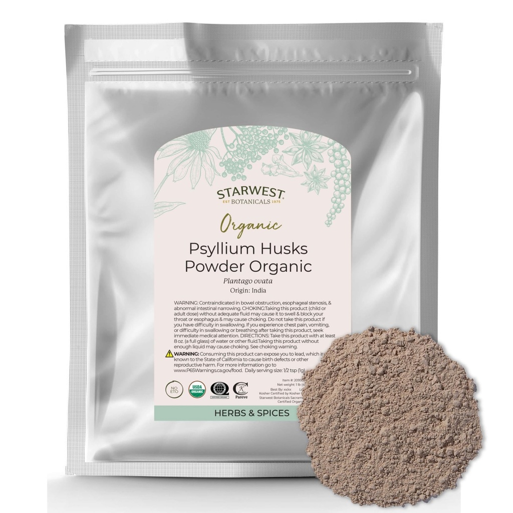 Zvaigznes Botānika Organic Psyllium Husk Powder, 1 Pound