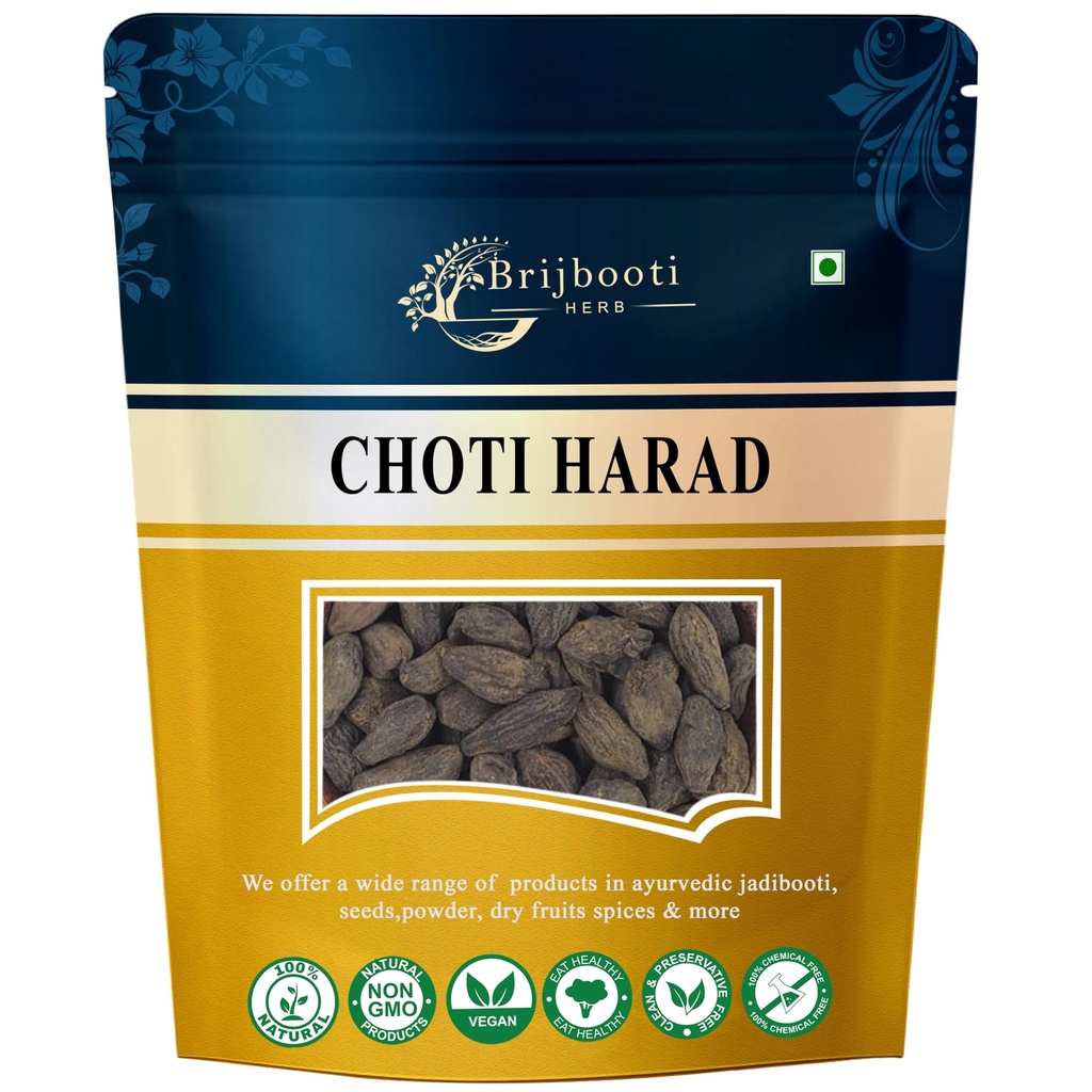 Brijbooti Harad Choti 100 Gram - Haritaki - Kadukkai - Karakkaya - Alalekayi - Kadukka - Haritaki Choti