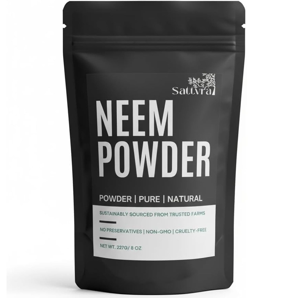 Pure Neem Powder 227g | Azadirachta Indica | Neem Leaf Powder for Acne, Pimples & Clear Skin | Hair Growth & Scalp Care | Blood Purifier | Edible | 100% Natural