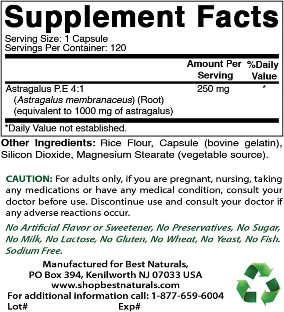 Labākā dabas Astragalus 1000 mg un K2 vitamīns (MK7) ar D3