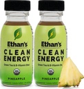 Etan's Organic Clean Energy Shots Ananass, bez cukura Dabīgs pirmsdarbs Focus Boost, bez lipekļa, vegana, B6 un B12 vitamīns C ar zaļās tējas ekstraktu un guayusa (2 iepakojumi ar 2oz šūtām)