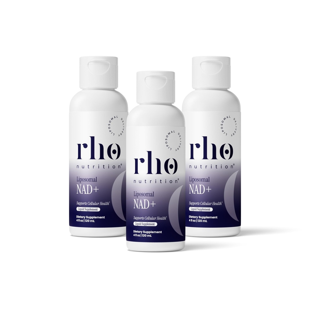 Rho Nutrition Liposomal NAD+ – Šķidruma papildinājums, kas paredzēts, lai palīdzētu atbalstīt Absorbcija – aktīvā forma NAD+ Palīdz atbalstīt normālu šūnu veselību, veselīgu novecošanu, enerģijas vielmaiņu un vitalitāti – 3 iepakojums