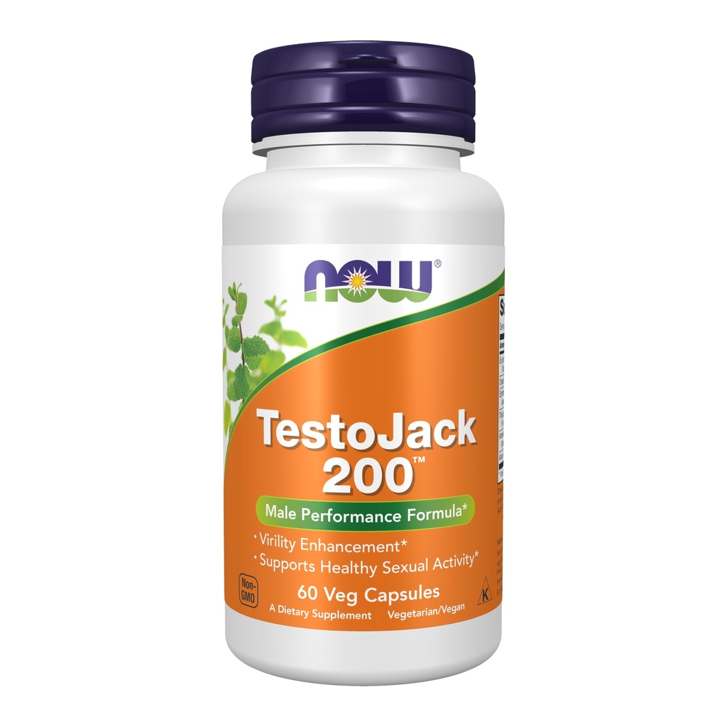 NOW pārtikas piedevas, TestoJackTM 200 ar Tongkat Ali, Tribulus, Maca un Horny Kaza Weed, 60 Veg kapsulas