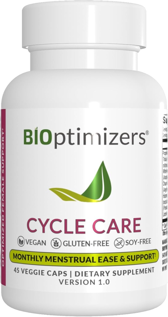 Bioptimizers - Cikla atbalsts - Perioda atbalsta papildinājums sievietēm - Blooting un Crimping Menstrual Relief - 45 kapsulas