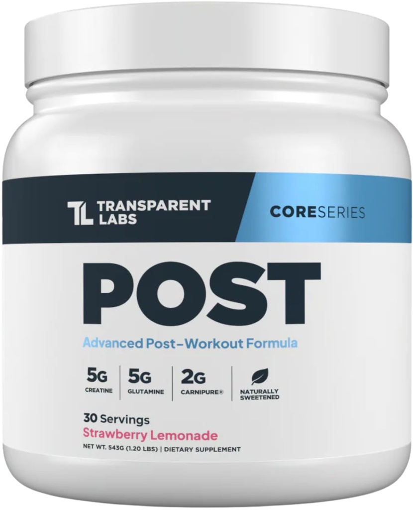 Caurspīdīgs Labs Post - Pēc-Workout Recovery Muskuļu Celtnieks ar L-Glutamine, Beta-Alanine un BetaPure Betaine Bezūdens Muskuļu Recovery un Muskuļu Building - 30 Kalpojumi, zemeņu Lemonāde