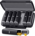 PULIV Large Weekly Pill organizētājs 2 reizes diena ar Dual Damp-Proof Design, Black AM PM Pill Box 7 diena privātuma aizsardzības, Pill Case vitamīnu, zāles, zivju eļļas, papildinājumi