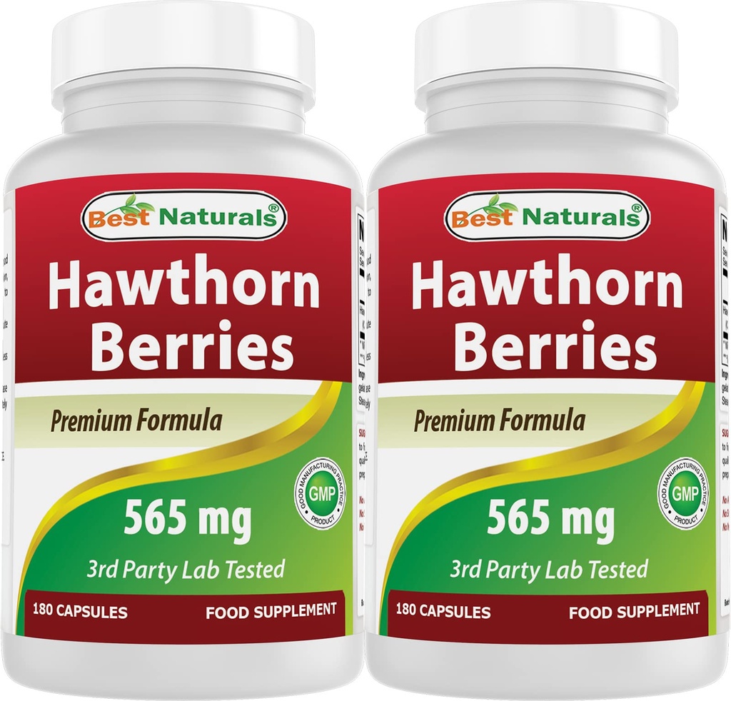 Best Naturals Hawthorn Berry 565 mg 180 Kapsulas (180 Skaits (2. iepakojums))