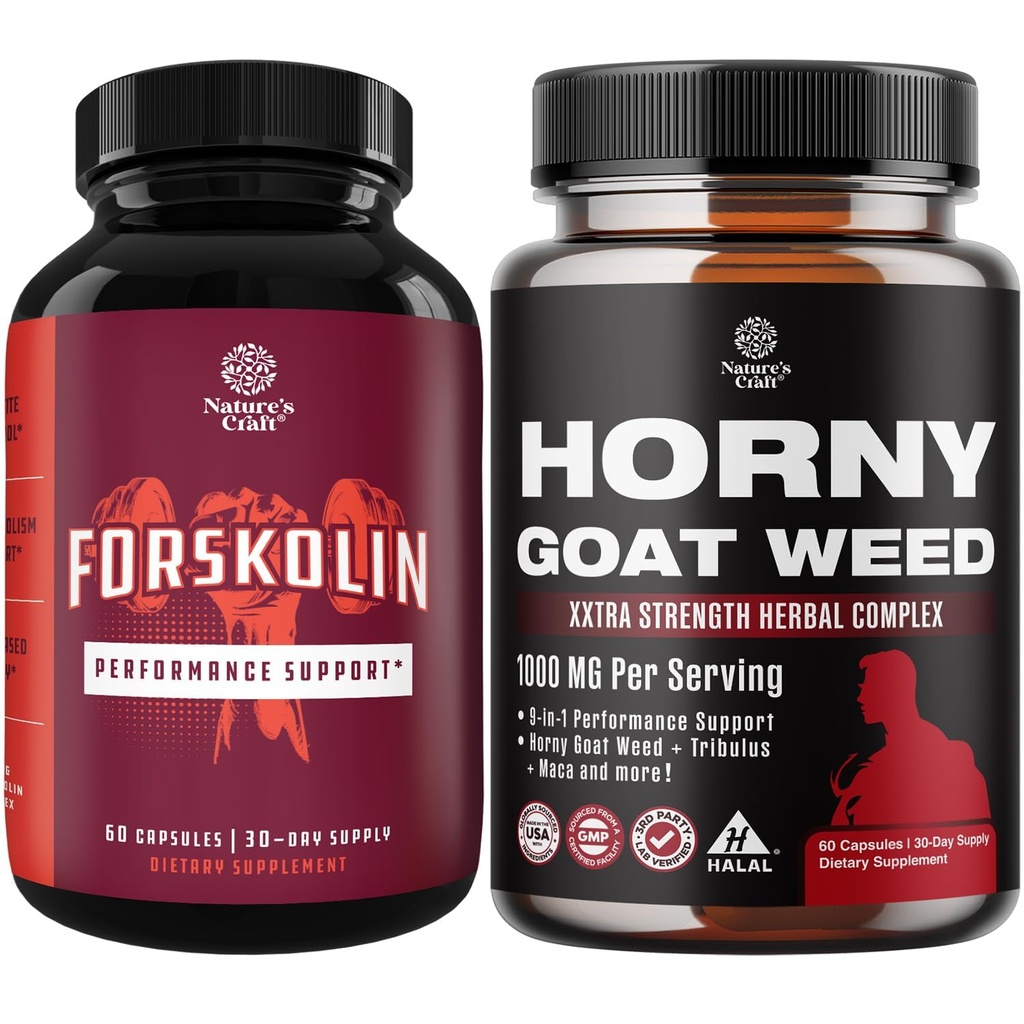 Bundle of Pure Forskolin ekstrakcijas papildinājums pastiprinātai enerģijai pieaugušajiem-uz augu balstītas enerģijas bagātinātājiem un Horny Kaze Nezāļu ekstrakta komplekss pastiprinātai enerģijai un izturībai