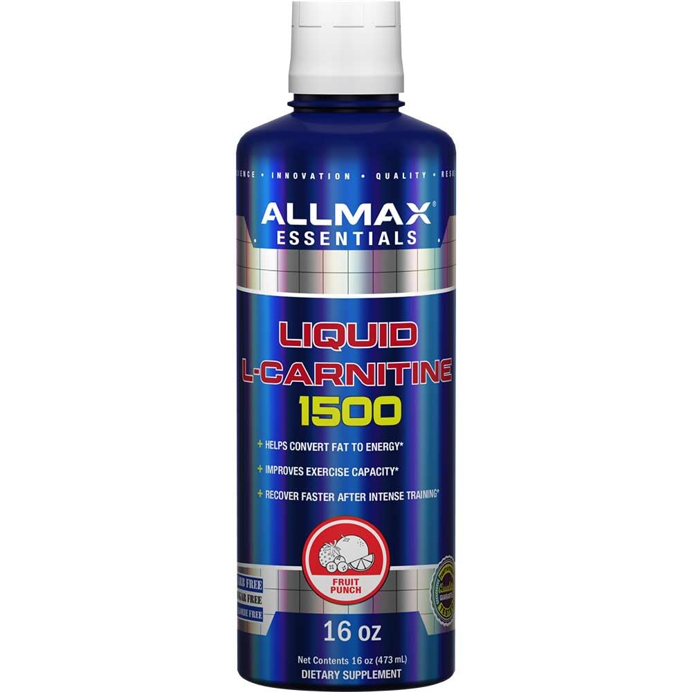 ALLMAX Barošana Šķidrais L-karnitīns 1500 + vitamīns B5, 16 oz / 473 ml (Augļa pūslītis)