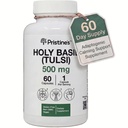 PRISTINE'S Holy Basil Capsules - 500 mg Gluten Free Immunity & Relaxation Support Adaptogen Papildinājums - 60 dienu piegādes - Tulsi Holy Basil Leaf Extract Kapsulas - Vegan - Ne-GMO