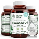 Dabas Nutra Organic Linsēklu eļļa Softgels, veicina matu augšanu, palīdz svara zudums, palīdz uzlabot imūnsistēmu, veicina veselīgu nervu sistēmu un matu augšanu, Omega 3 6 9, 1000 mg, 90 Softgels