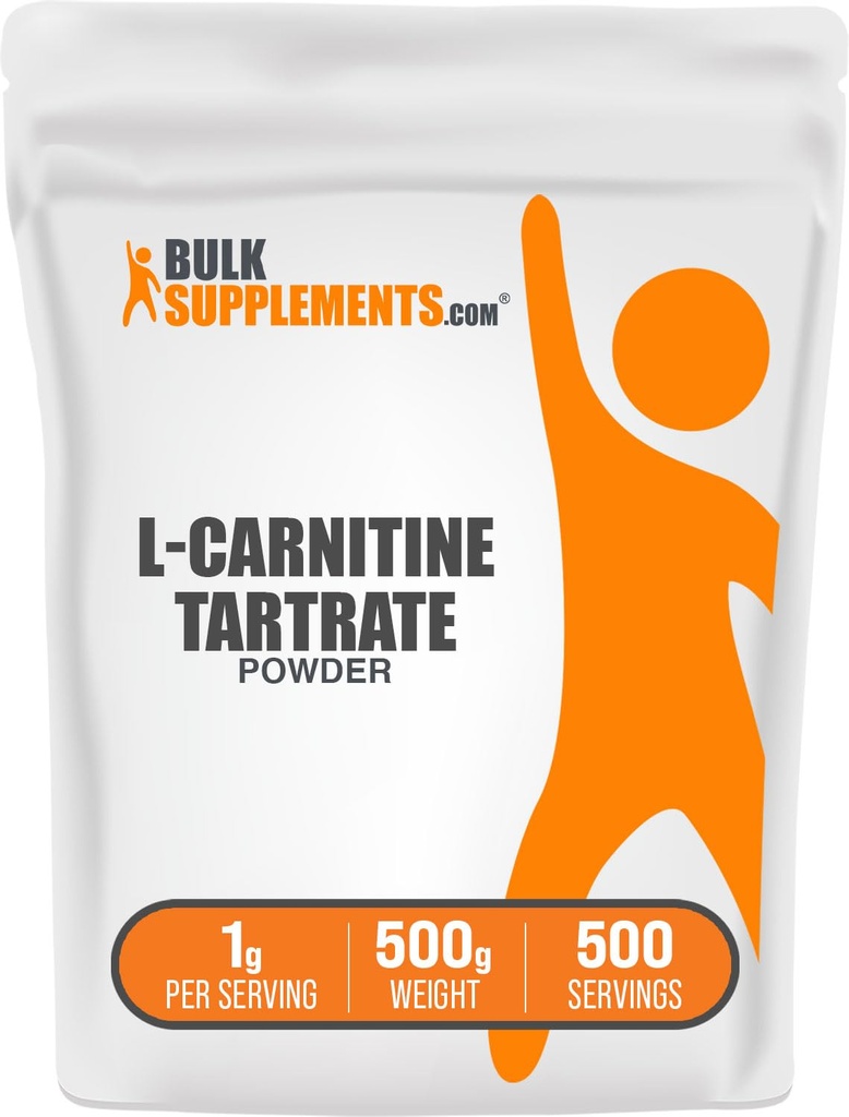BulkSupplements.com L-karnitīns L-Tartrāts pulveris - Fat Burner vīriešiem - Fat Burners sievietēm - Karnitīna Papildinājums - Pirms treniņa Svars zudums - Svara zaudēšanas pulveris (500 Grams - 1.1 mārciņas)