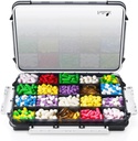Fulikons Extra Large Pill organizators ar mitruma novēršanas dizainu, Travel Jumbo Pill kaste ar 20 nodalījumu, papildinājums Organizators vitamīniem ar 3 drošām sprādzēm (melnā krāsā)