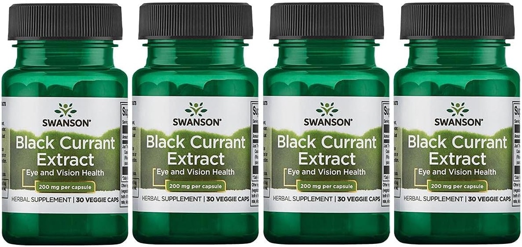 Swanson Upeņu ekstrakts 200 mg 30 Veg Caps 4 iepakojumi