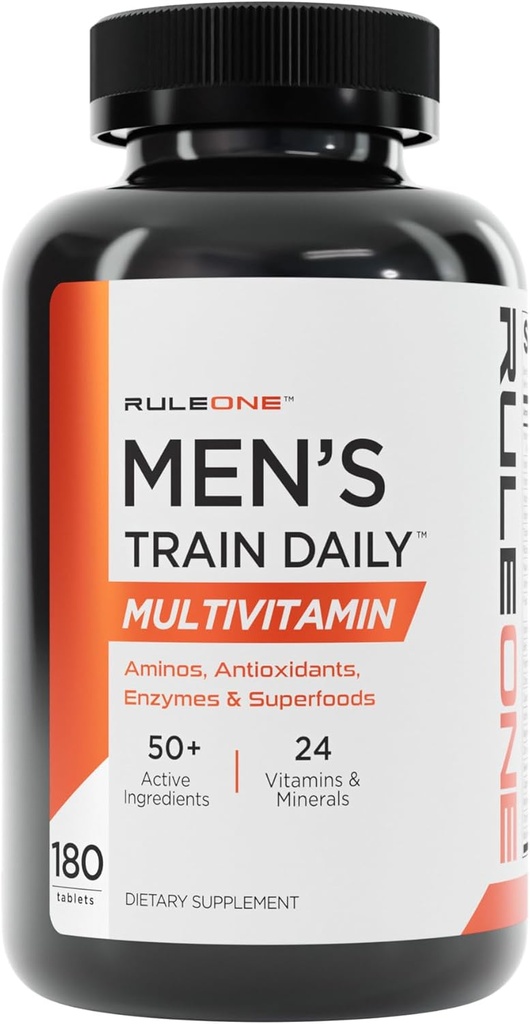 1. pants R1 Vīriešu vilciens Daily - 180 tabletes - Sports Multivitamīni ar amino, antioksidanti, enzīmi un Superfoods - 60 Kalpo