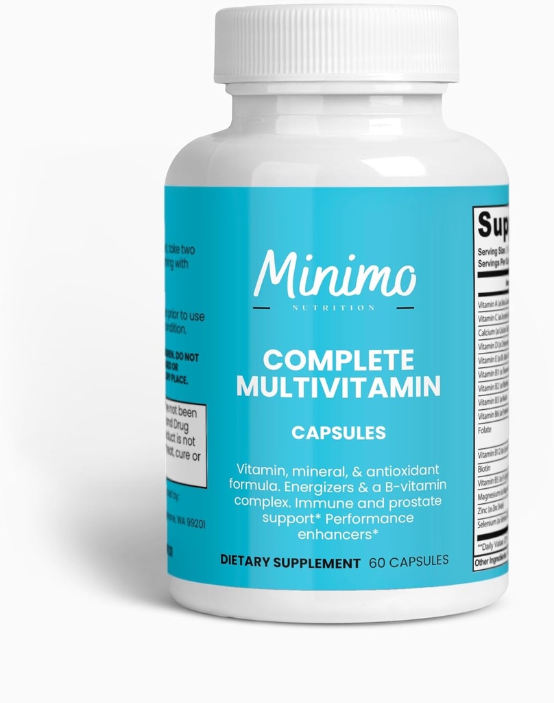 Pilnīgs multivitamīnu + imunitāte Boost, 60 kapsulas, 3. puse pārbaudīts, ikdienas papildinājums vīriešiem, sievietēm, pieaugušajiem, bez lipekļa, ne-GMO, 30 Kalpojumi