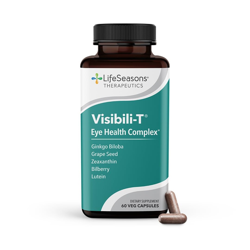 Visibili-T - vitamīnu papildinājums acu veselībai un redzes atbalstam - Burkānu saknes, hroms, mellenes, Ginkgo biloba, vīnogu sēklu ekstrakts, likopēns, A vitamīns, luteīns un zeaksantīns - 60 kapsulas