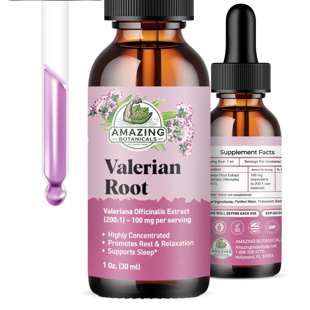 Baldriāna saknes pilieni miegam - organiskās baldriāna saknes pincture ekstrakts 3000mg - relaksācijas un mierīgs - 1 FL OZ, 30 Kalpo