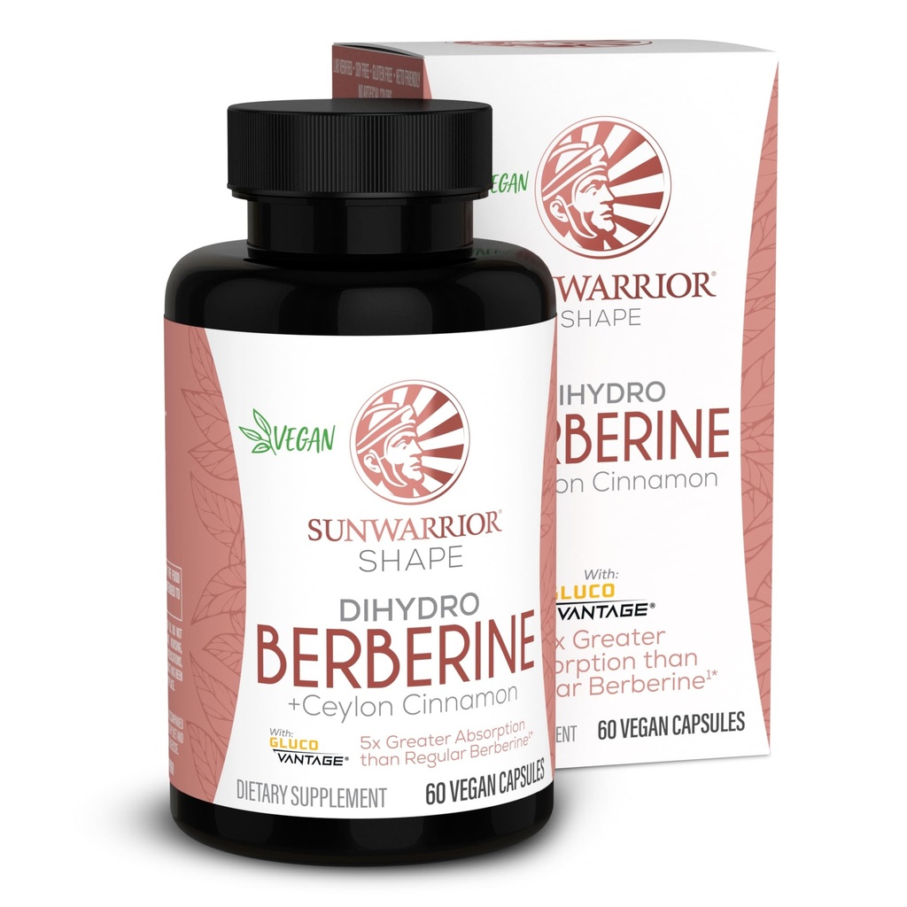 Sunwarrior Berberine Supplement with Ceylon Cinnamon and Dihydroberberine Capsules, 60 Count Bottle, 30 Servings