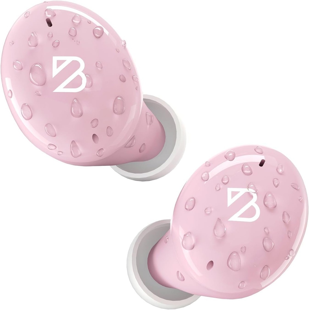 Back Bay Audio Tempo 30 Bezvadu Earbuds mazām ausīm - Ausu skaņas, Bluetooth Earbuds, Ērtas Ausu sprauslas sievietēm, Pink Earphones Mazi Ausu kanāli, Gari Ausu austiņas