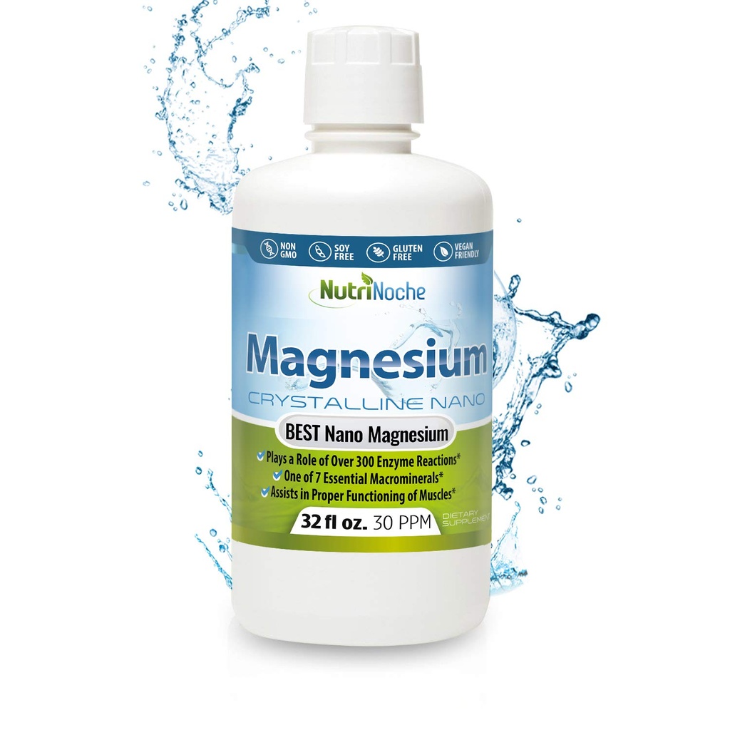 Šķidrs magnijs ar NutriNoche– 99,99% Ultra Pure Kristālisks Nano Drops maksimālai absorbcijai un bioloģiskai pieejamībai - Magnija Glicerīns Šķidrs Alternatīvs - Atbalsta Miega Miega Miega Miega Miega Muskuļi Nervi