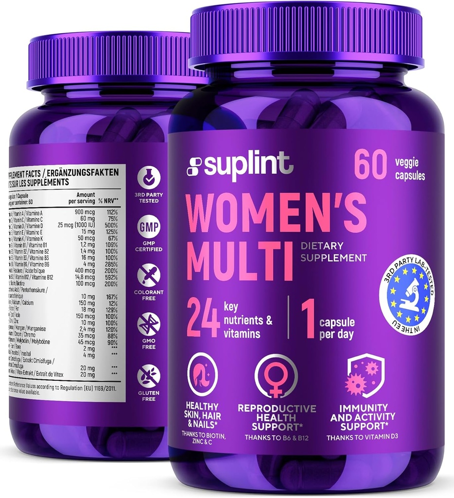 Multivitamīnu Papildinājums sievietēm ա Complex ar vitamīnu A, C, D, E, B12, Cinc & More 