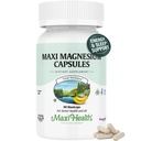 Maxi Veselība Magnija kapsulas - Enerģijas ražošana - Muskuļu un nervu veselība - Kaulu atbalsts - Magnija papildinājums no magnija oksīda, magnija glicināts Čelāts un magnija citrāts - 90 Skaits pēc Maxi Health