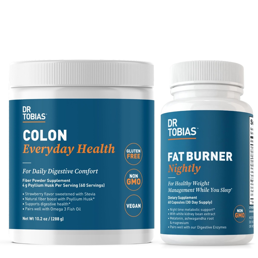 Doktors Tobias Colon Katru dienu Veselības un tauku deglis Nakts, Dienas Gremošanas & Nakts Laika Vielmaiņas Atbalsts, Curb Cravings, Boost Enerģijas & Gut Health, Non-GMO
