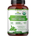 Zazee USDA Organic Holy Basil 10:1 ekstrakts, 6000 mg Stiprums, 120 Vegan Kapsulas, Koncentrēts un standartizēts 10X Tulsi ekstrakts, Ursolskābe, 100% Sertificēts Organic, Ne-GMO
