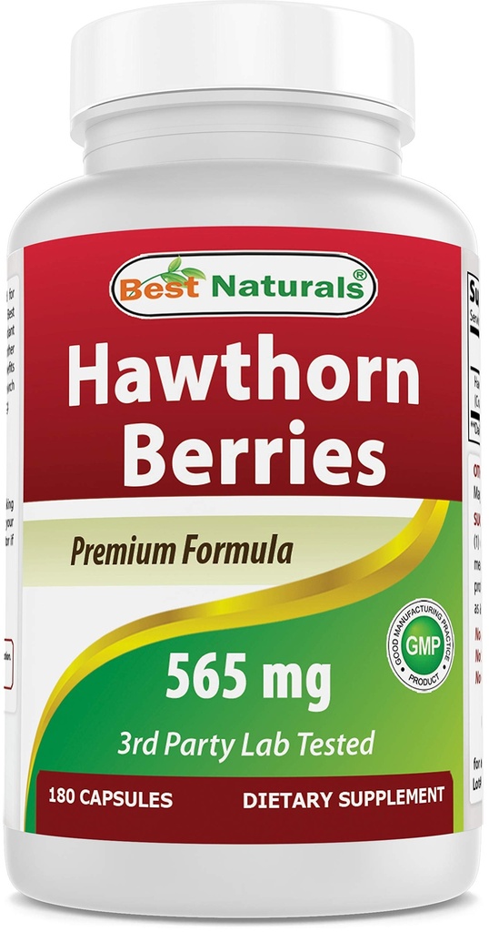 Best Naturals Hawthorn Berry 565 mg 180 Kapsulas (180 Skaits (1. iepakojums))