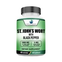 Amerikas standarta papildinājumi St. John’s Wort 1800mg Per apkalpo ar melno piparu augļu ekstrakts - Vegan, bez lipekļa, ne-GMO, 120 kapsulas, 40 Kalpo